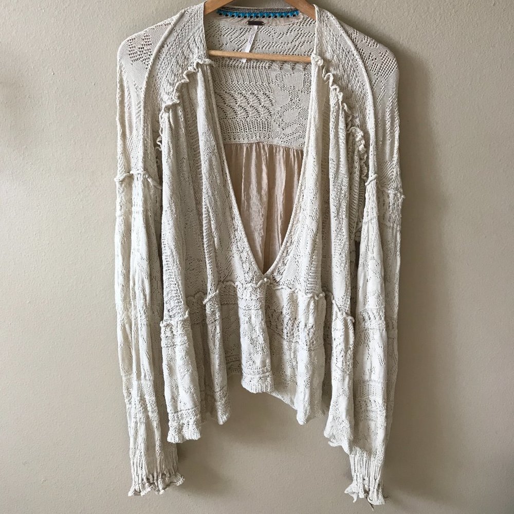 Free People Stargazing top knit crochet boho blouse